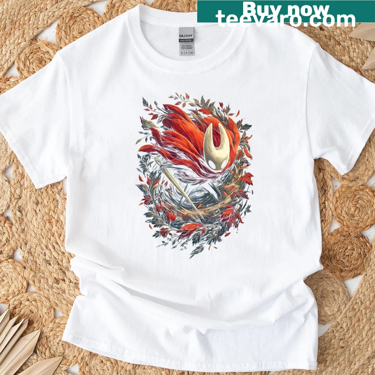 Hornet Needle Huntress graphic for gaming T-shirt — on a men's t-shirt
