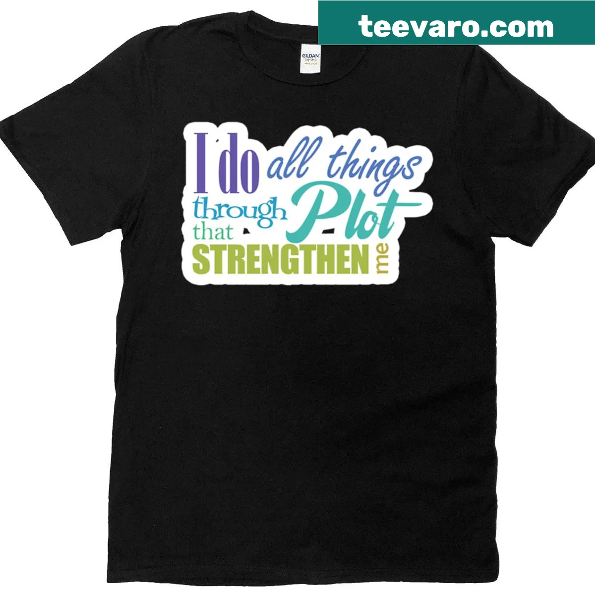 Inspirational shirt with motivational text about strength — on a men's t-shirt