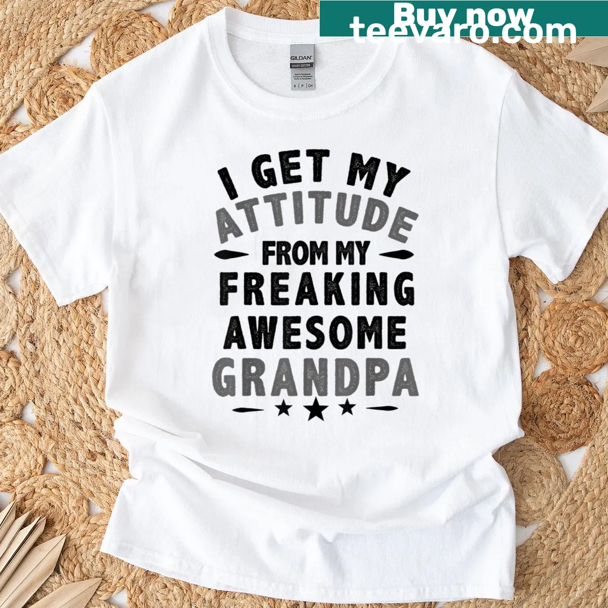 Playful shirt celebrating the bond with an awesome grandpa — on a men's t-shirt