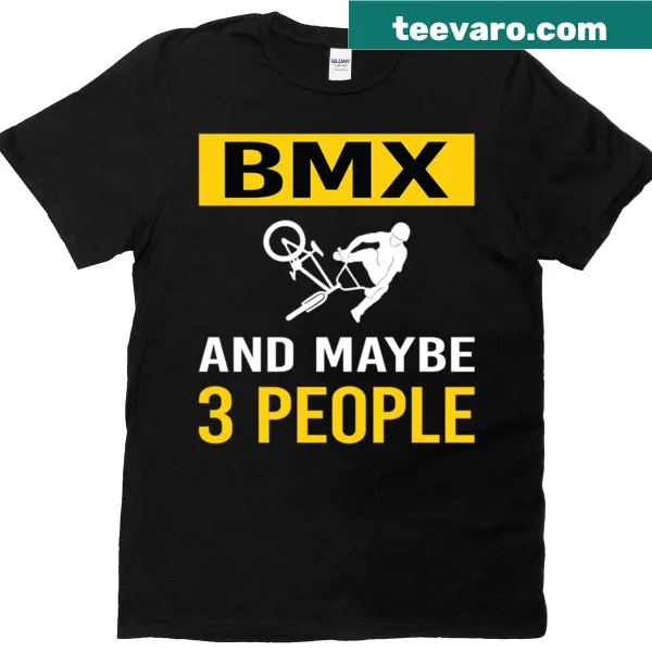 Typography BMX shirt saying 'I Like 3 People' for cycling fans