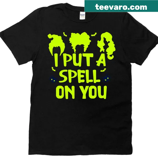 Halloween t-shirt with a spider and the phrase 'I Put A Spell On You'