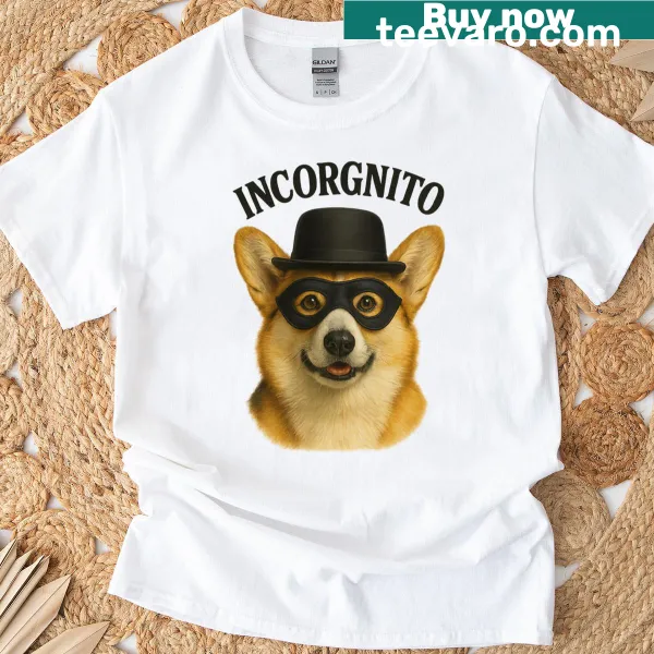 Corgi in disguise illustration t-shirt with a humorous design