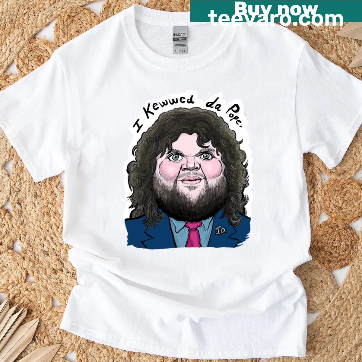 Minimalist T-shirt featuring JD Vance's name — on a men's t-shirt
