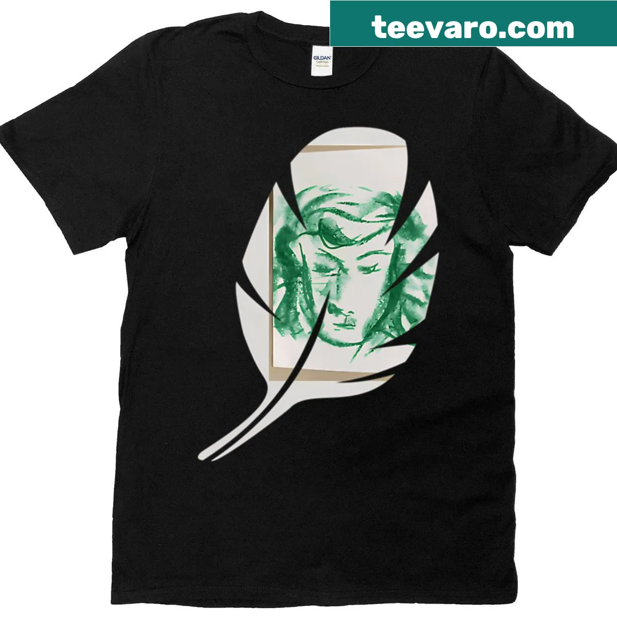 Cute graphic of a character named Jeremy with feathers — on a men's t-shirt