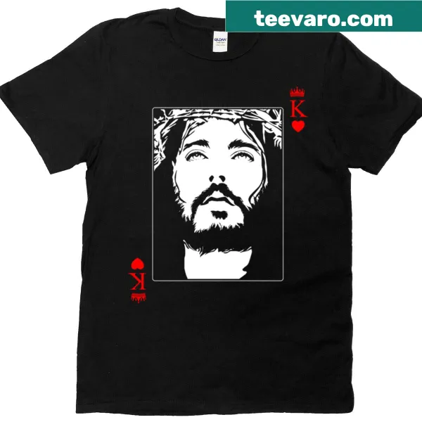 T-shirt with the phrase 'Jesus Is King' and heart design