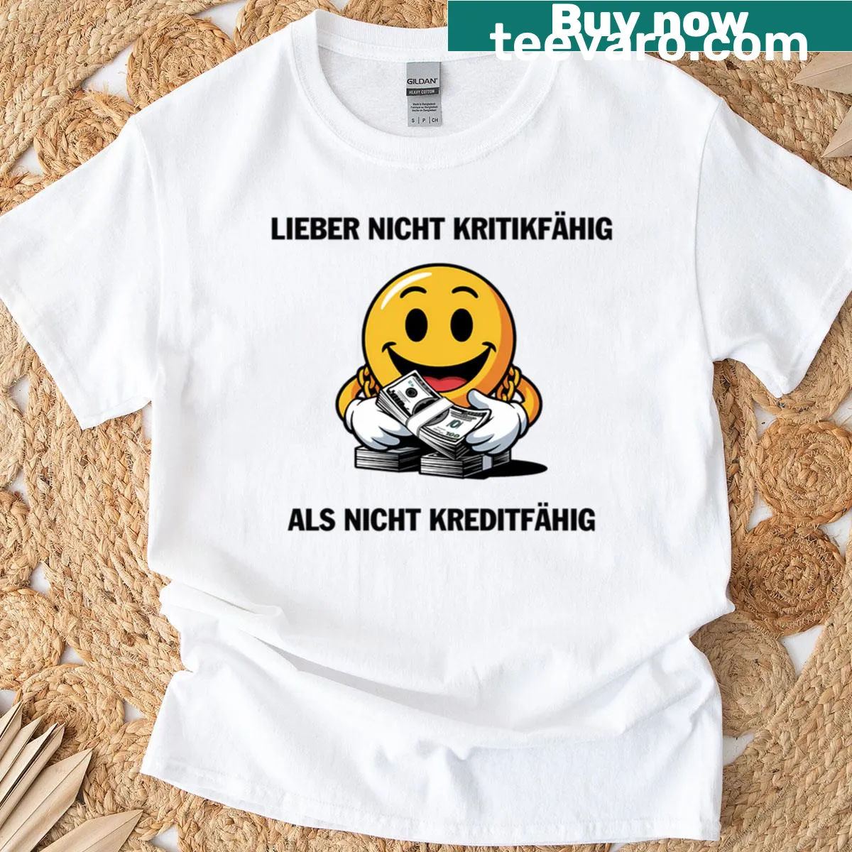 Funny meme phrase graphic t-shirt with emojis — on a men's t-shirt