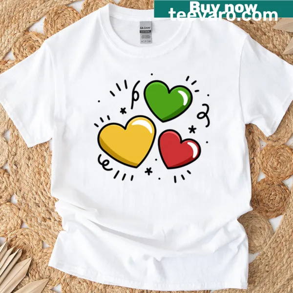 Heart-themed T-shirt celebrating love and family connections