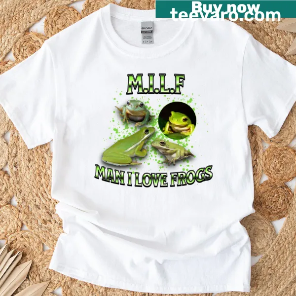 Funny text design about loving frogs on a T-shirt