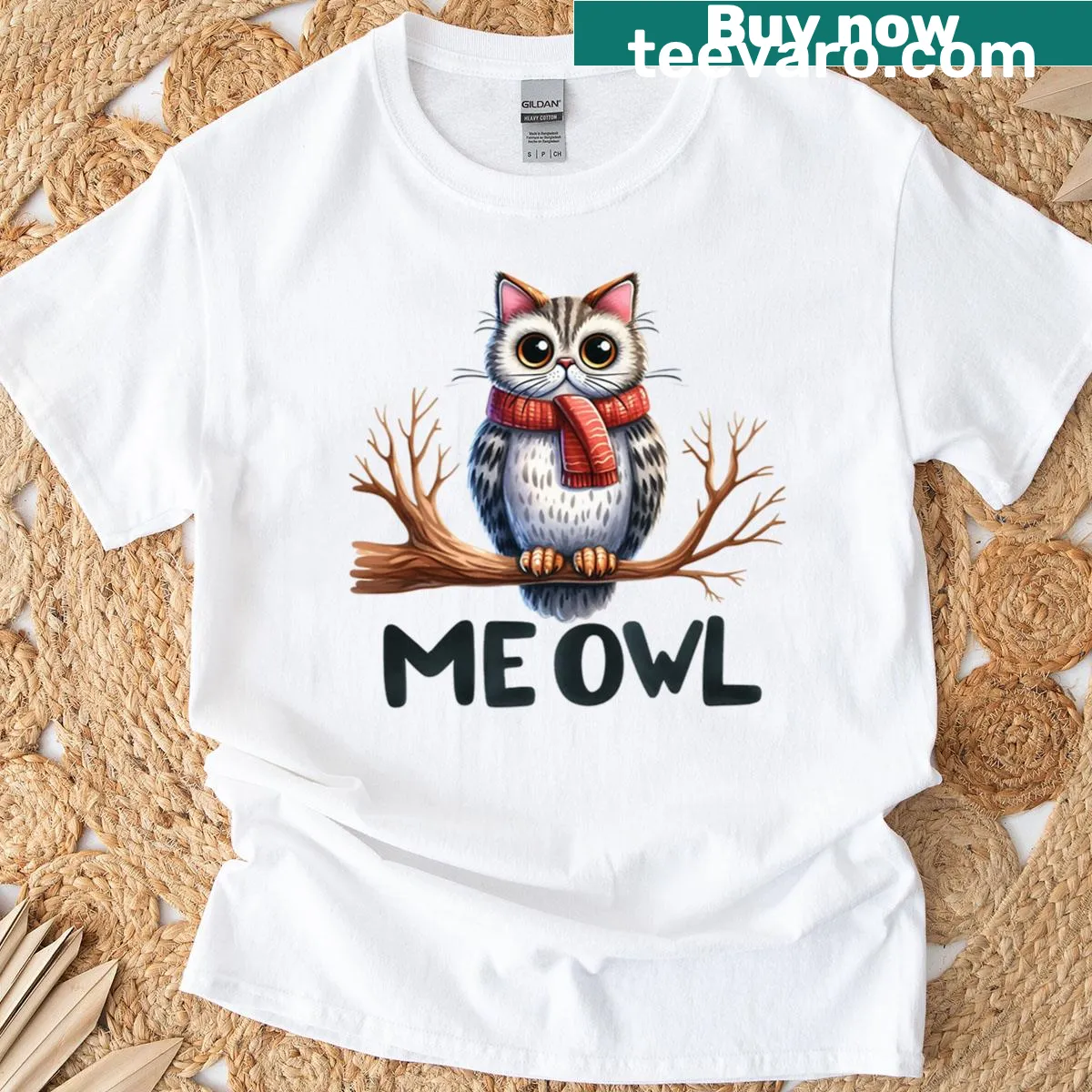 Illustrated cat portrait T-shirt for cat lovers — on a men's t-shirt