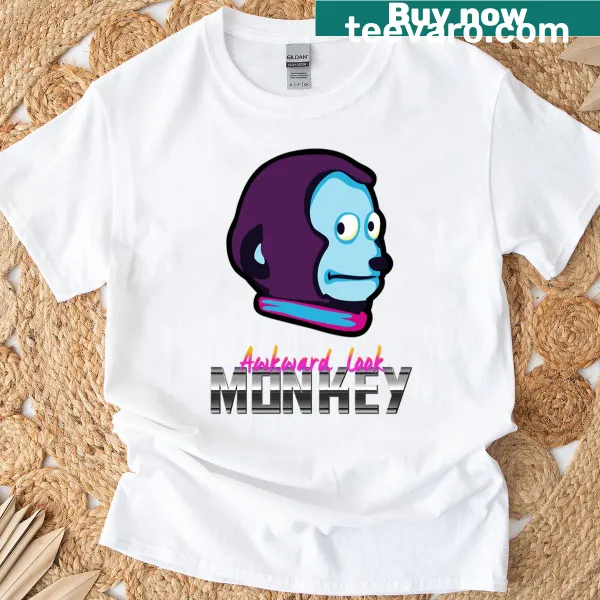 Playful oversized t-shirt with a cartoon monkey puppet design.