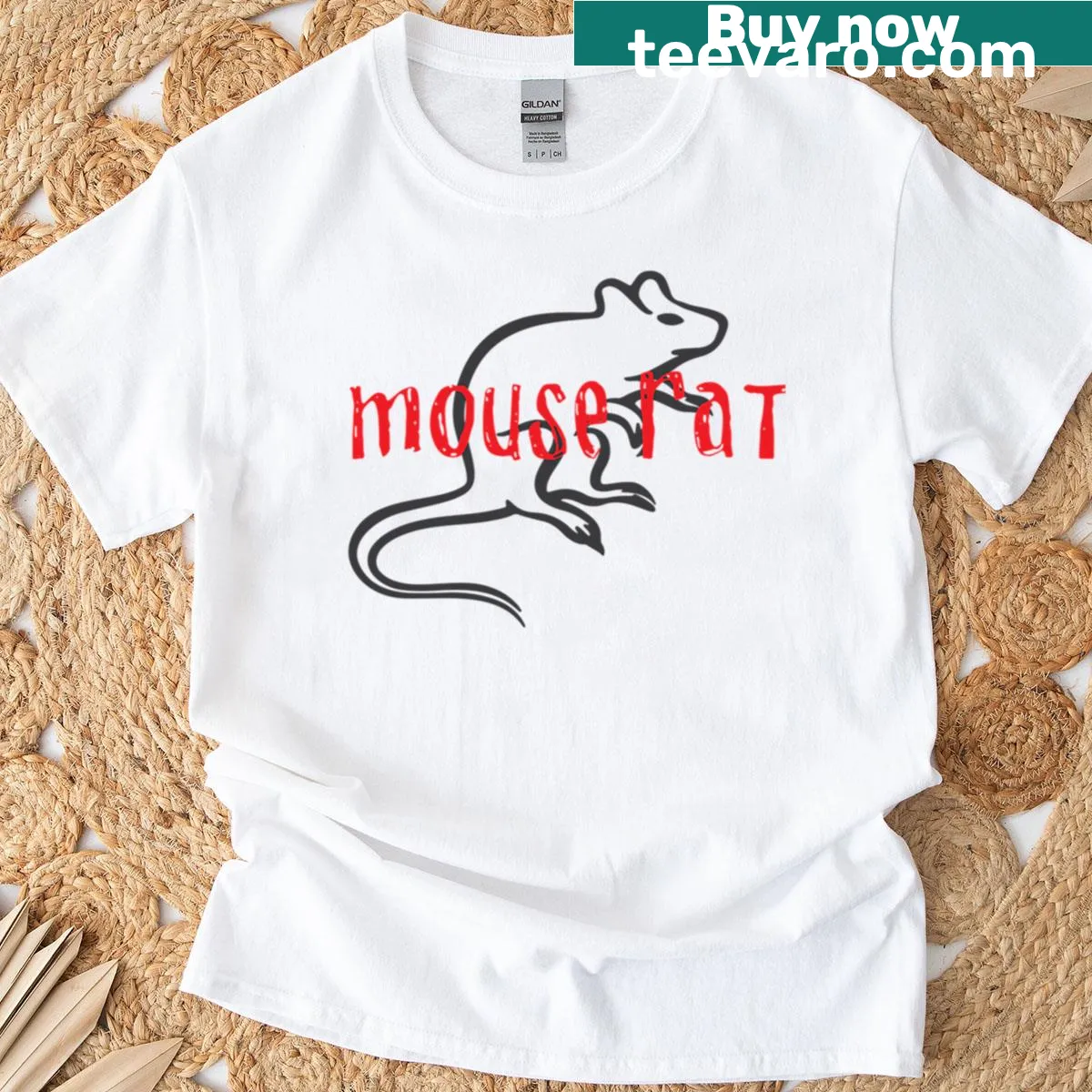Mouse Rat-themed T-shirt with nostalgic design — on a men's t-shirt