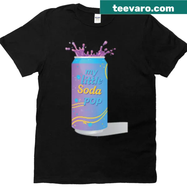 Oversized t-shirt with cute soda pop sticker illustration