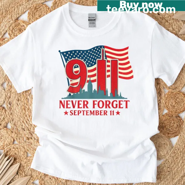 American flag design with a tribute to September 11, 2001
