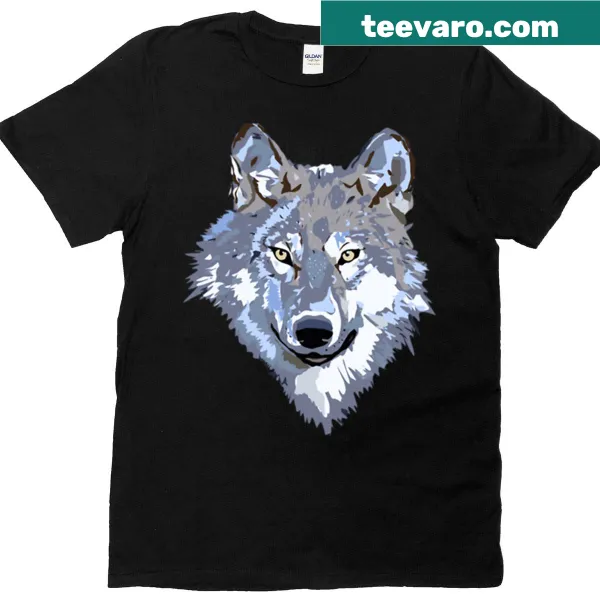 Illustrated T-shirt featuring a majestic wolf design