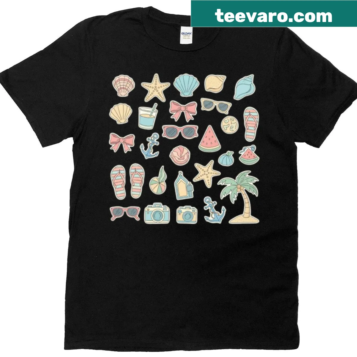 Relaxed summer shirt perfect for beach outings — on a men's t-shirt