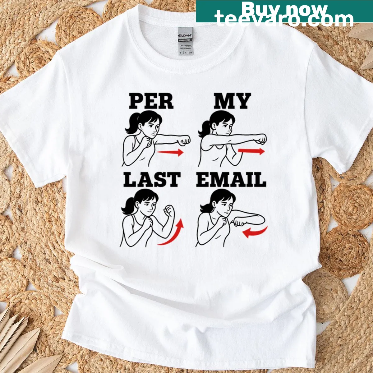Funny boxing girl graphic with a witty phrase on a T-shirt — on a men's t-shirt