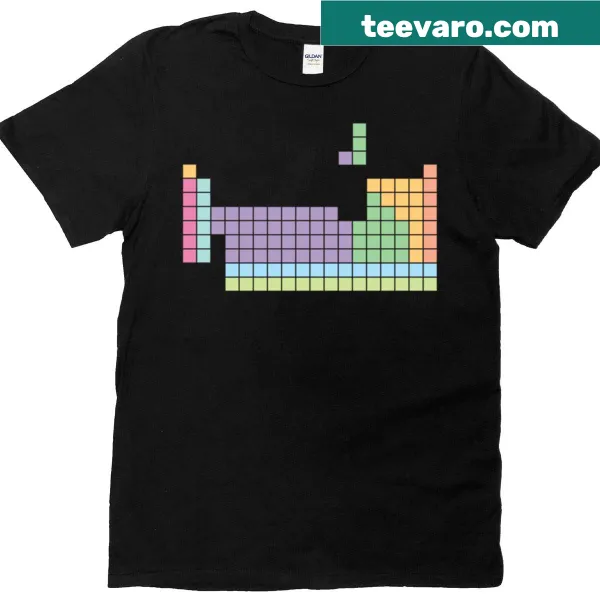 Tetris-inspired shirt with periodic table design