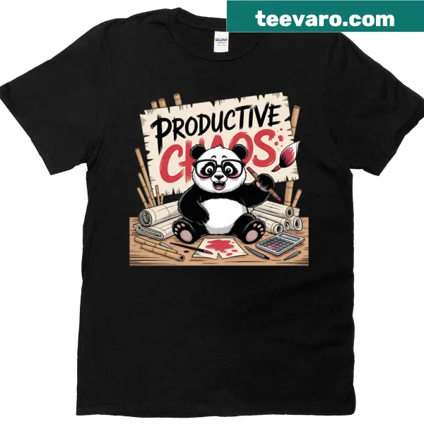 Cartoon panda illustrating playful productivity chaos