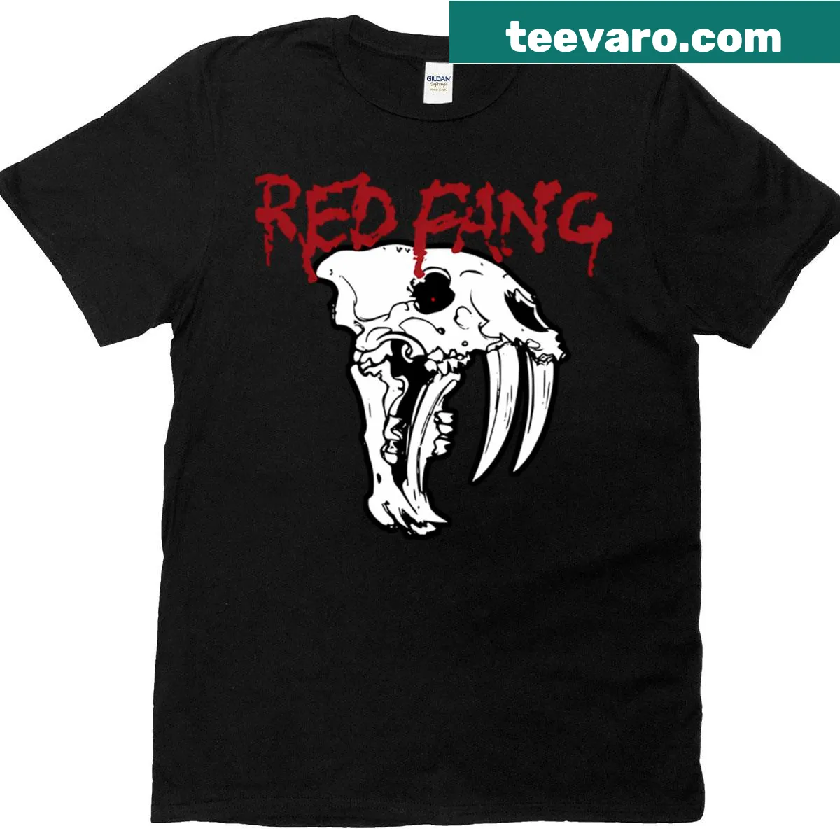 Band emblem design for Red Fang on a t-shirt — on a men's t-shirt
