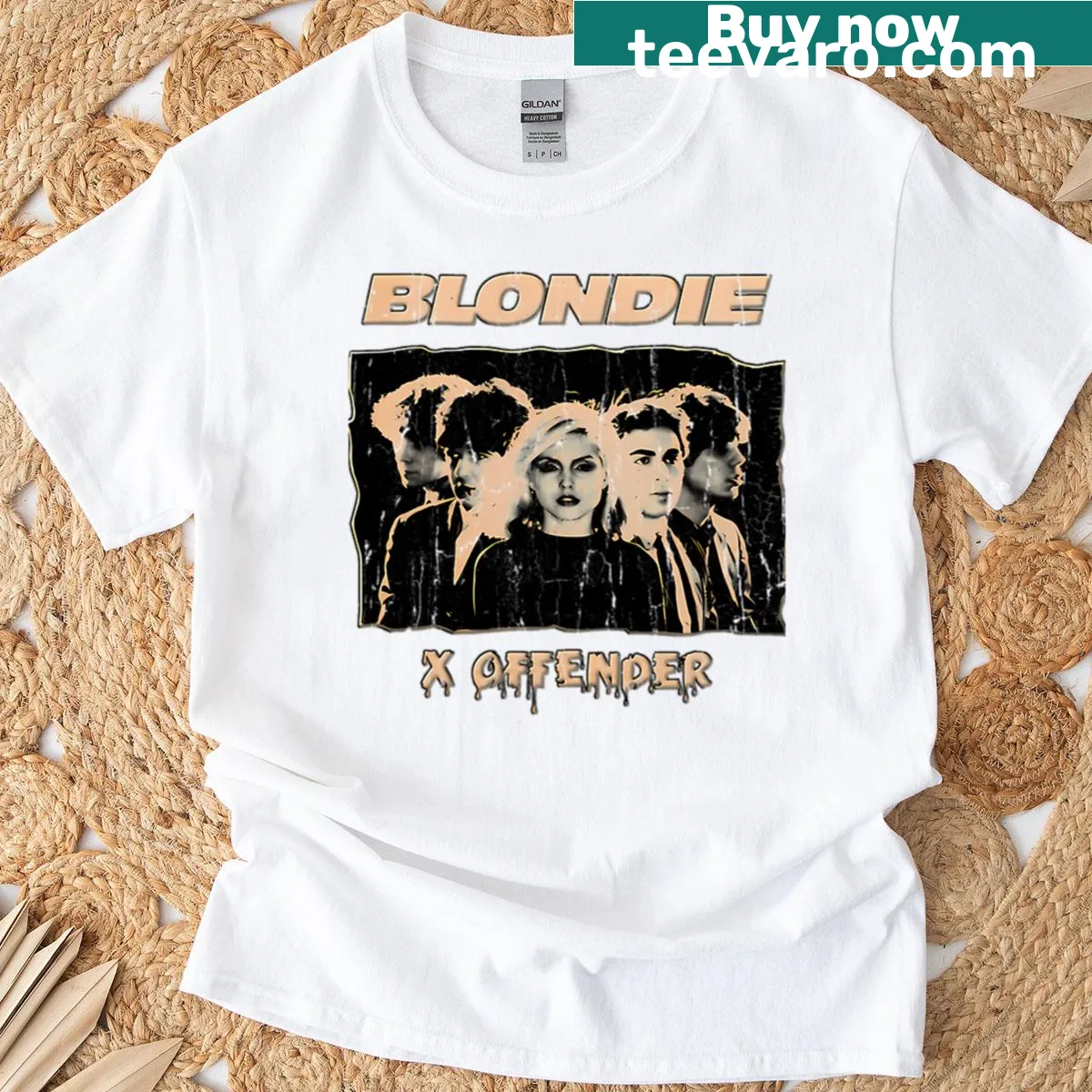 Retro Rock Girl t-shirt celebrating 70s music culture — on a men's t-shirt