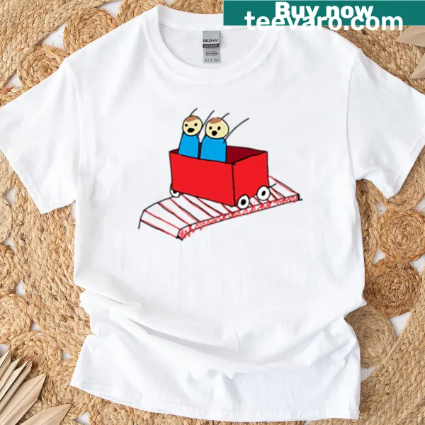 Retro style t-shirt featuring Rollercoaster Tycoon 2 design