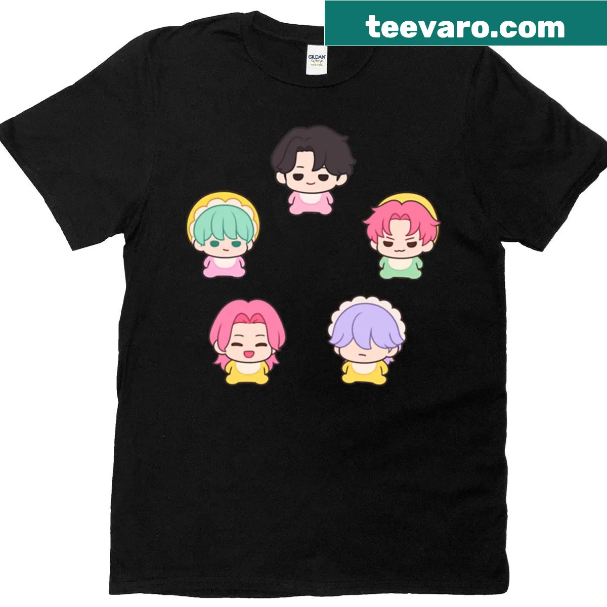 K-pop t-shirt featuring Saja Boys graphic — on a men's t-shirt