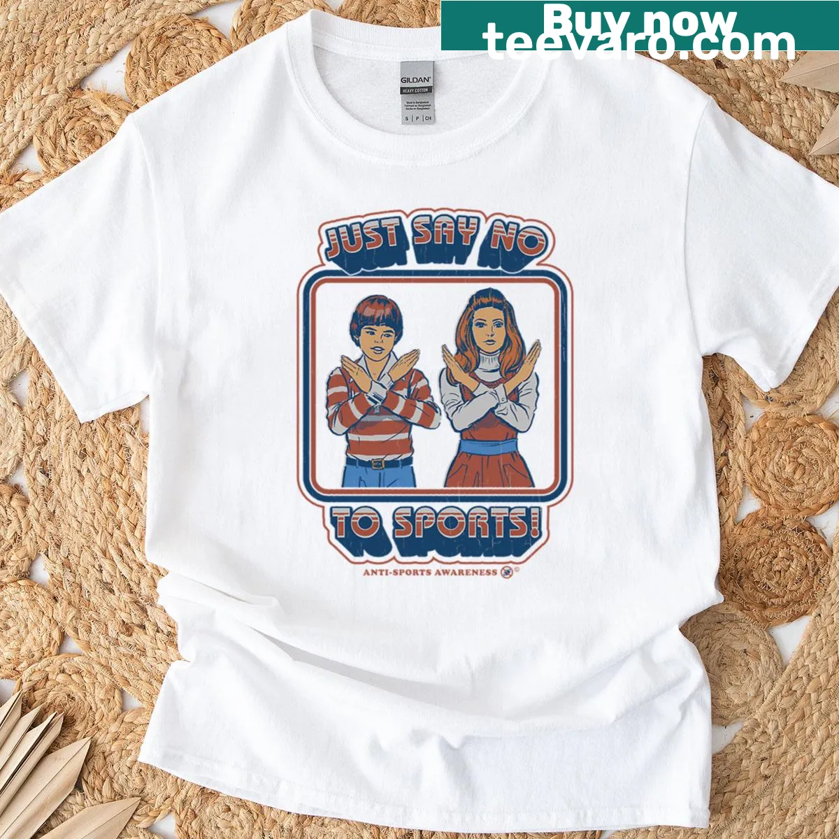 Humorous phrase 'Say No To Sports' on a funny T-shirt — on a men's t-shirt