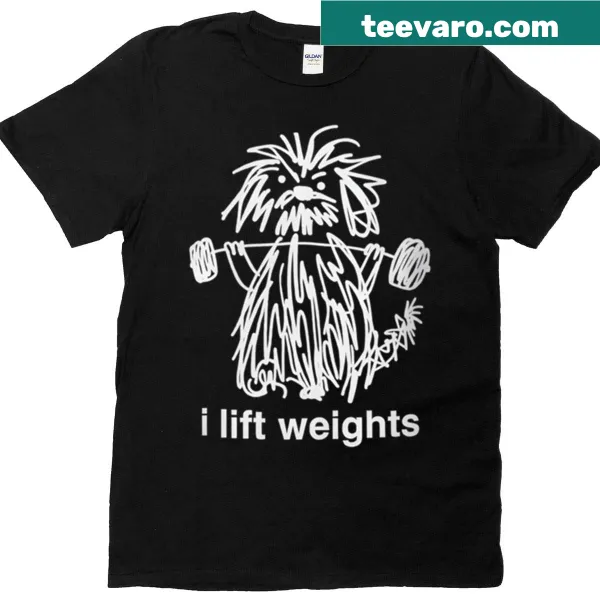 Cute illustration of a shaggy dog in gym attire