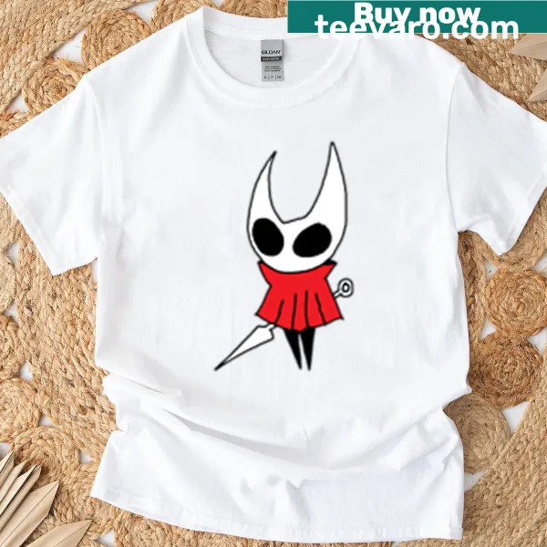 Cartoon-style Silksong Hornet T-shirt inspired by classic pixel art