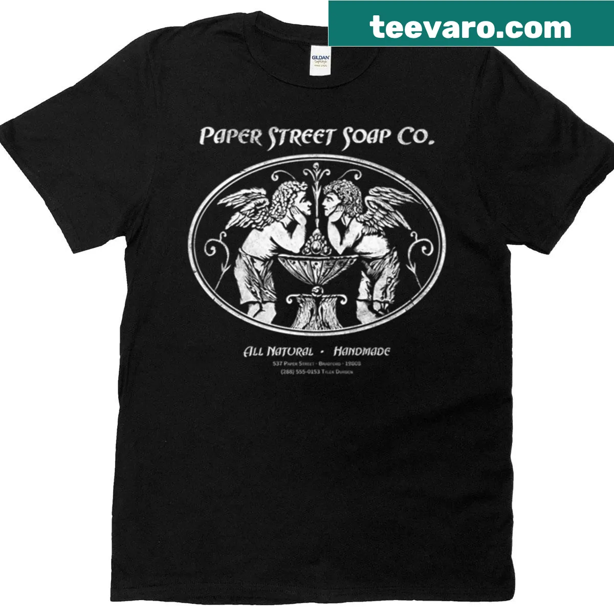 Tyler Durden Fight Club themed shirt with bold illustration — on a men's t-shirt