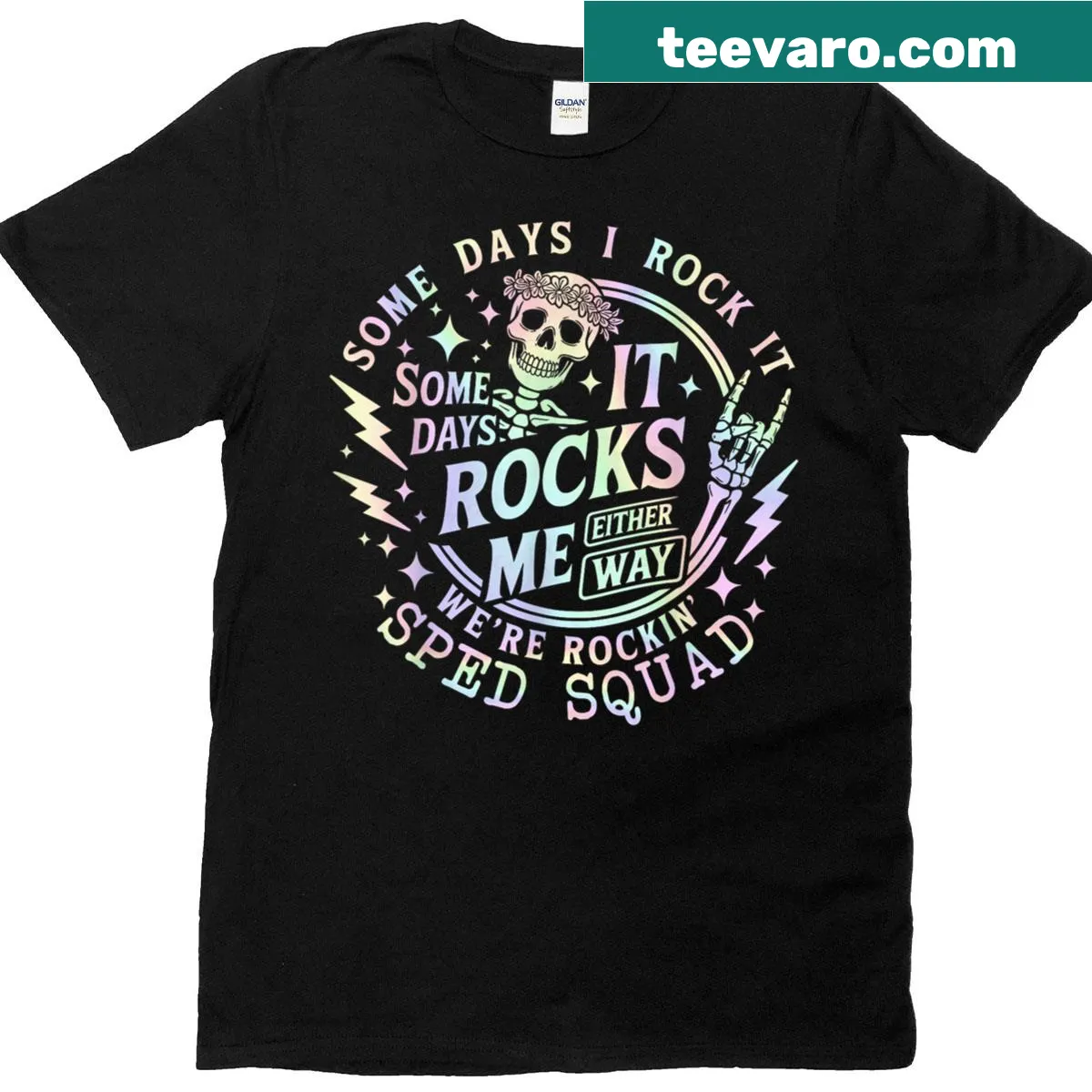 Humorous teacher shirt with 'Some Days I Rock It' text — on a men's t-shirt