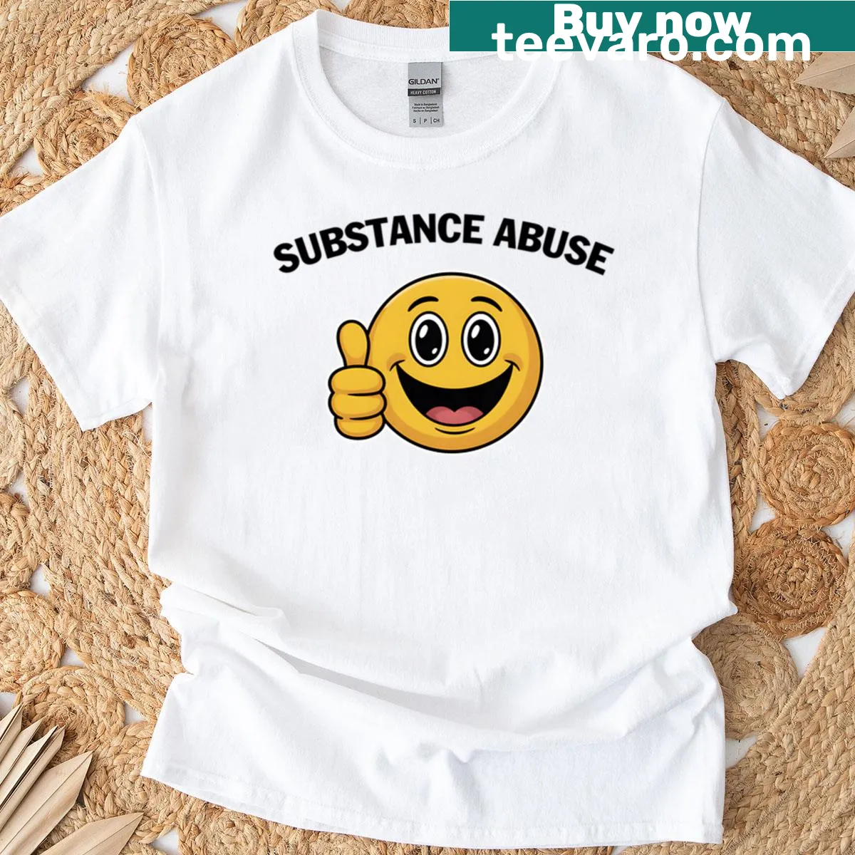 Funny meme t-shirt with 'Suck Feet' text and emojis. — on a men's t-shirt