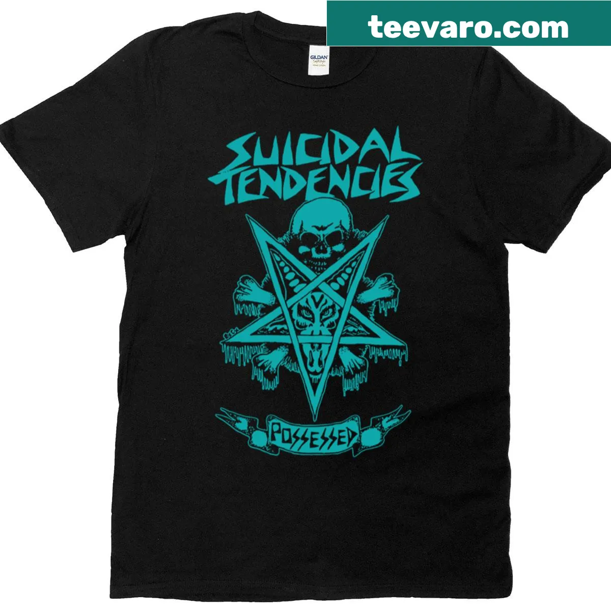 Vintage Suicidal Tendencies T-shirt with distressed design — on a men's t-shirt