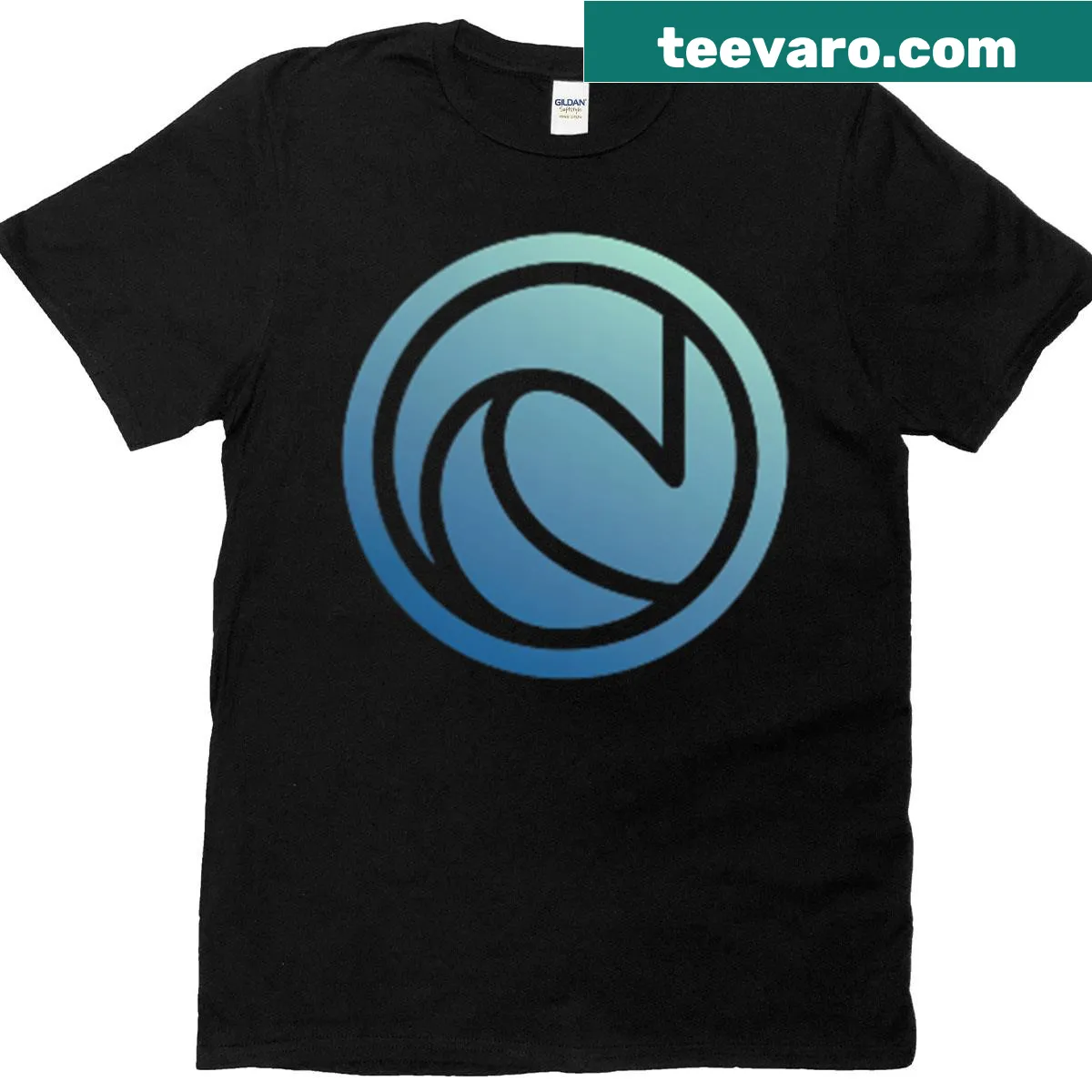 Illustrative t-shirt featuring Jesus with surfboards, blending faith and surfing — on a men's t-shirt