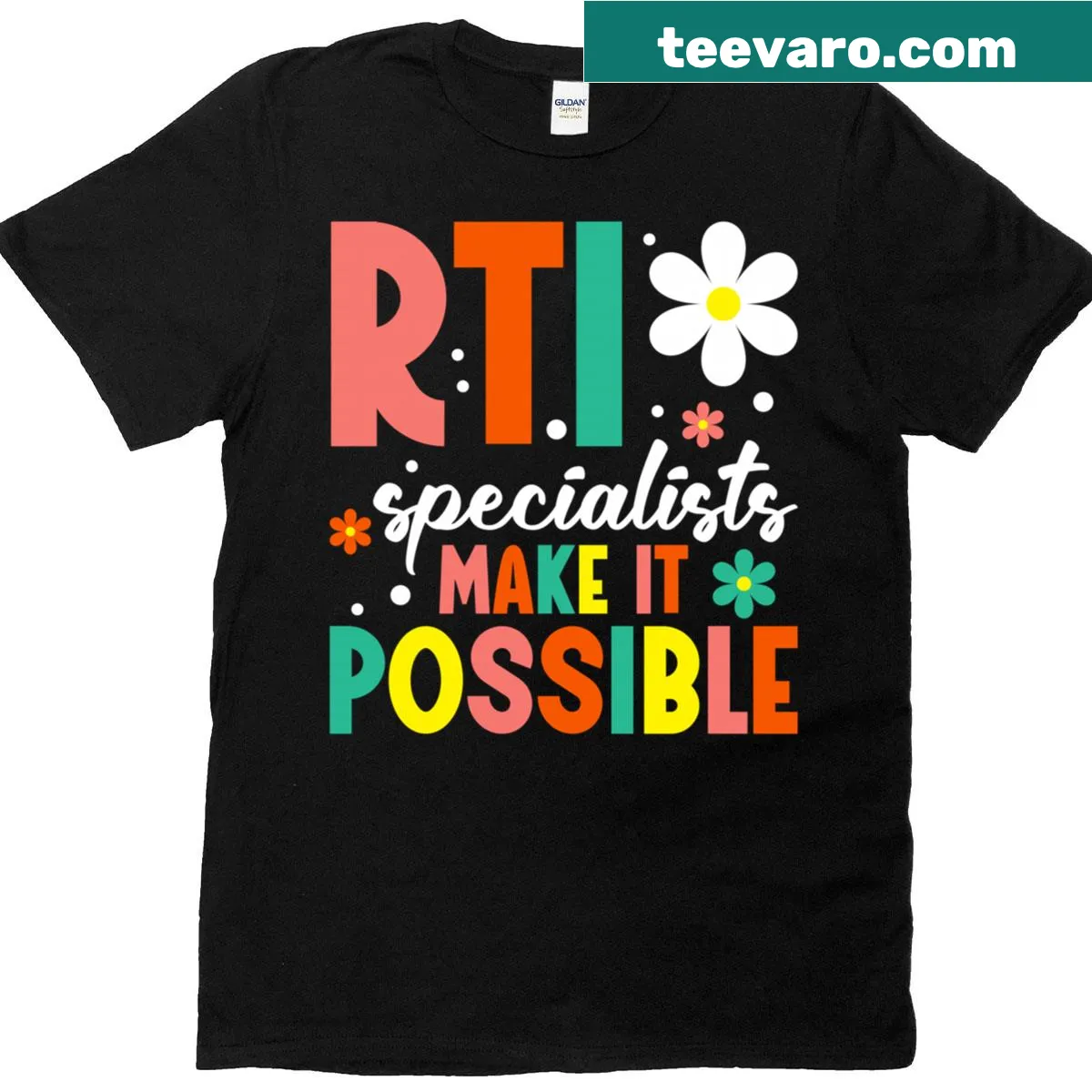 T-shirt designed for RTI specialists featuring a cheerful graphic — on a men's t-shirt