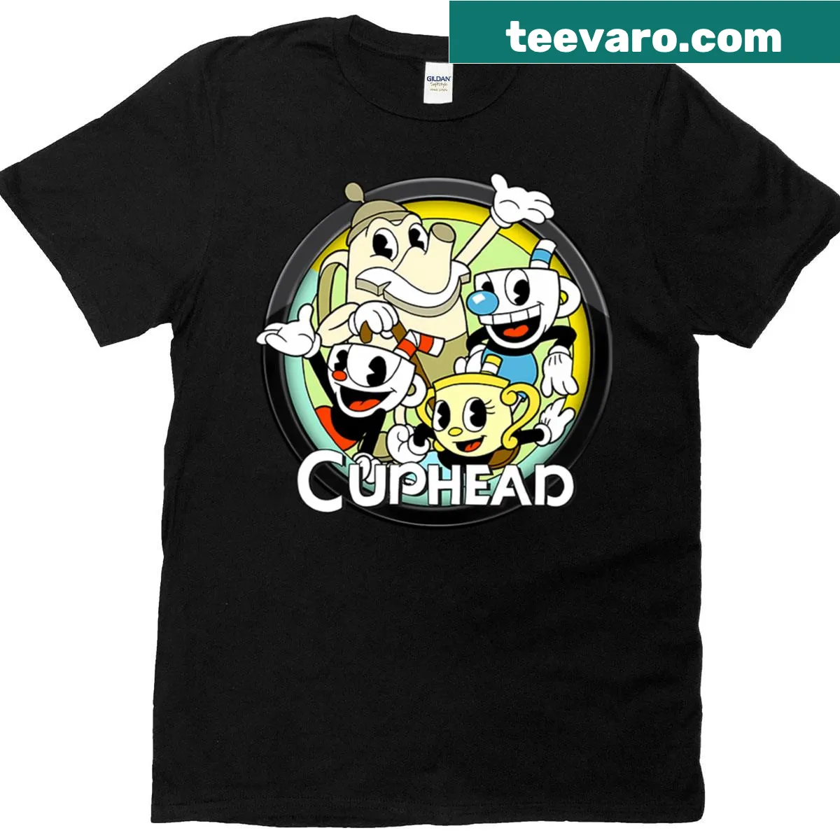Retro King Dice villain t-shirt showing playful cartoon character — on a men's t-shirt