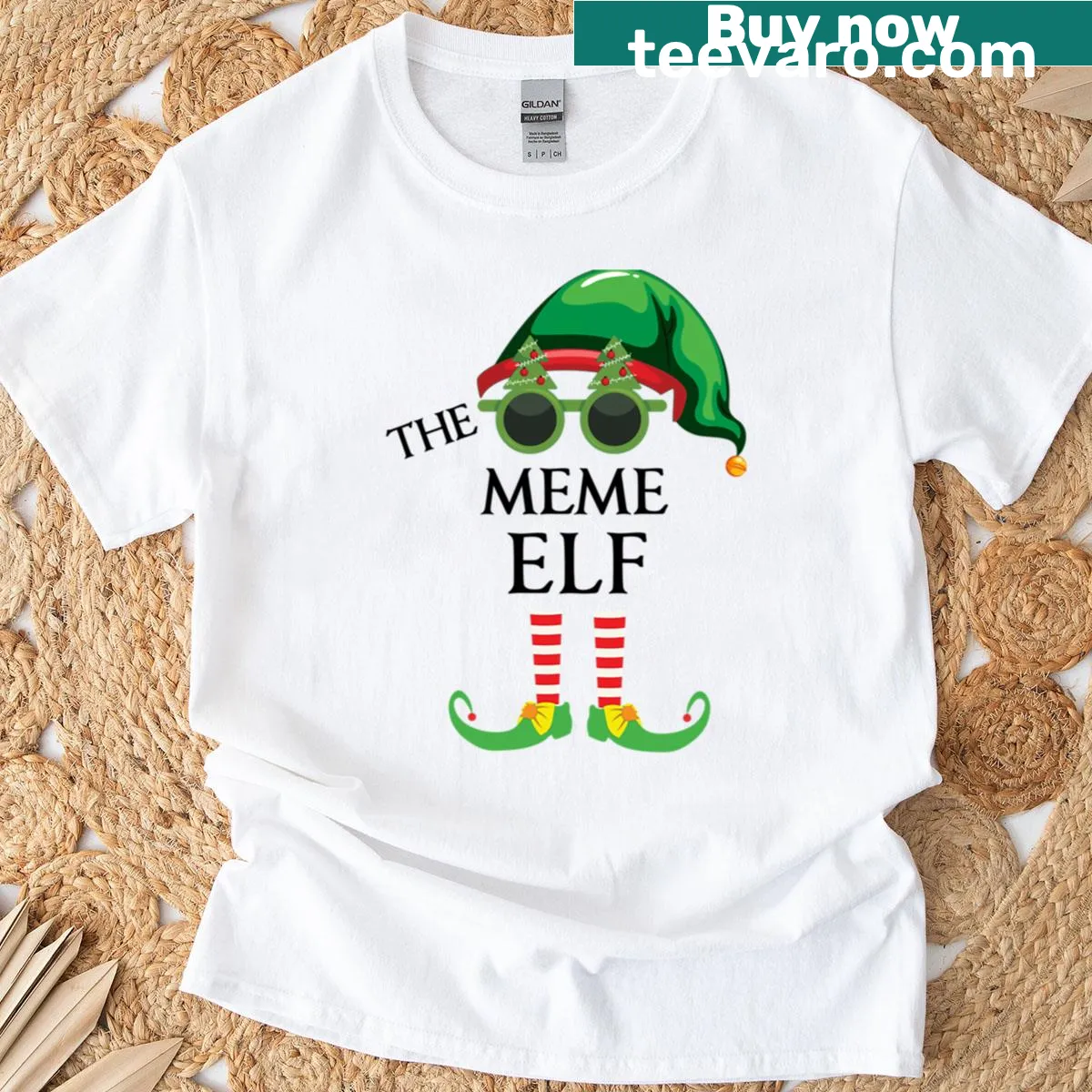 Funny Meme Elf T-shirt with humorous text — on a men's t-shirt