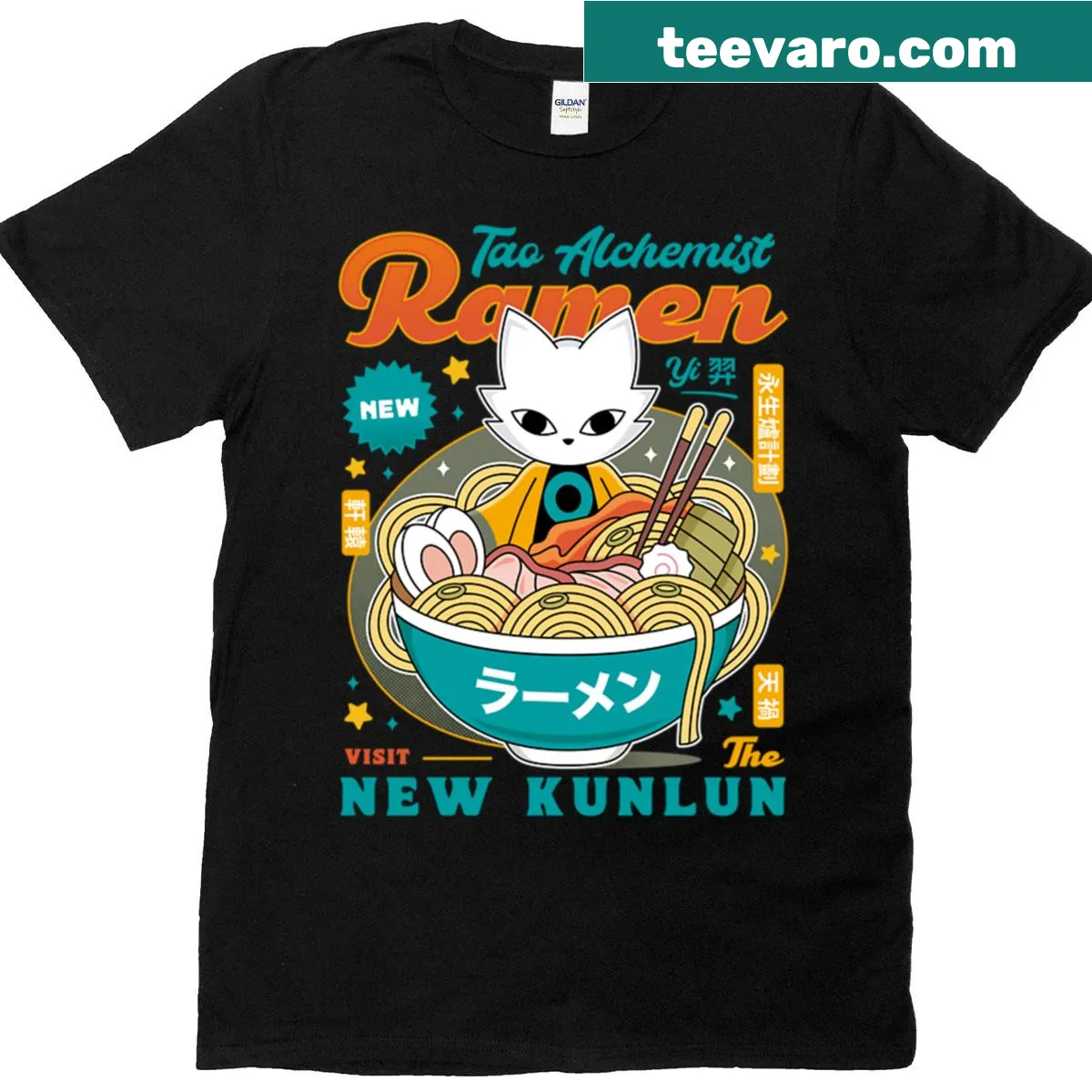 Ramen shirt featuring a whimsical alchemist design — on a men's t-shirt