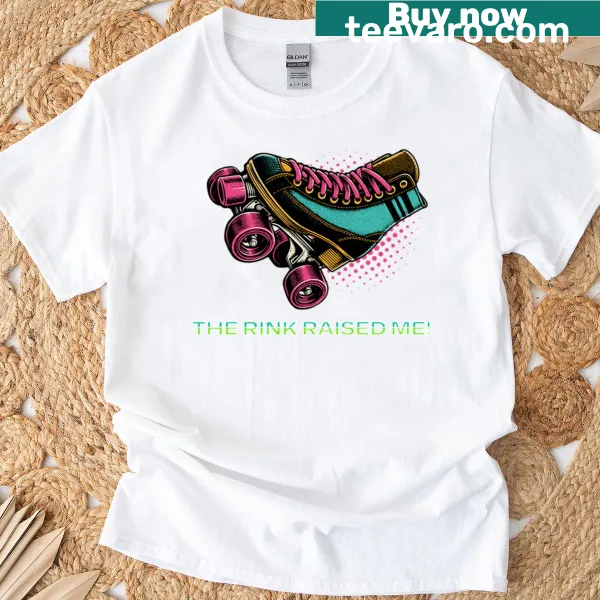 Nostalgic roller skating graphic on a shirt