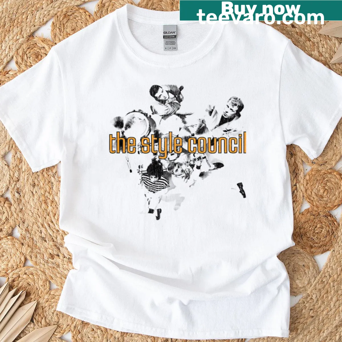 Minimalist The Style Council t-shirt featuring impactful typography — on a men's t-shirt
