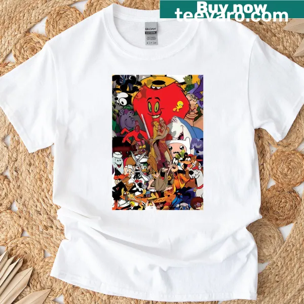 Cartoon-inspired graphic on a T-shirt