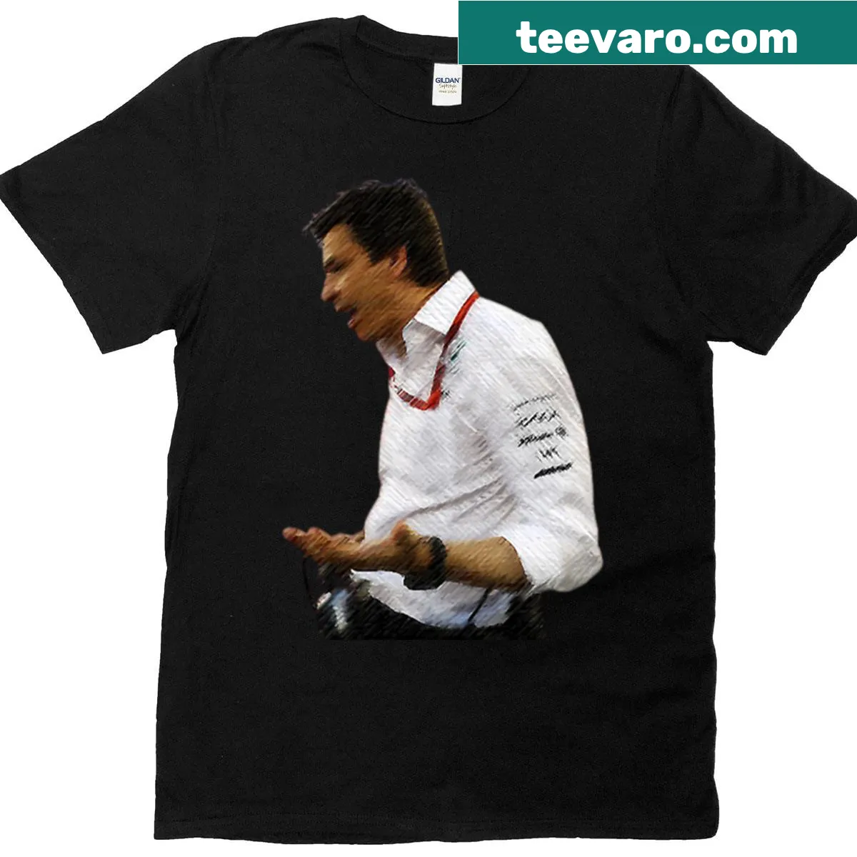 T-shirt featuring Toto the dog with Max, a playful character from classic stories. — on a men's t-shirt