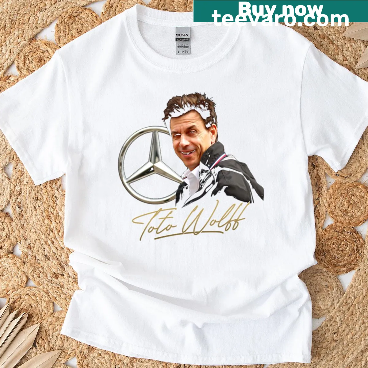 T-shirt honoring Toto Wolff with a unique graphic design — on a men's t-shirt