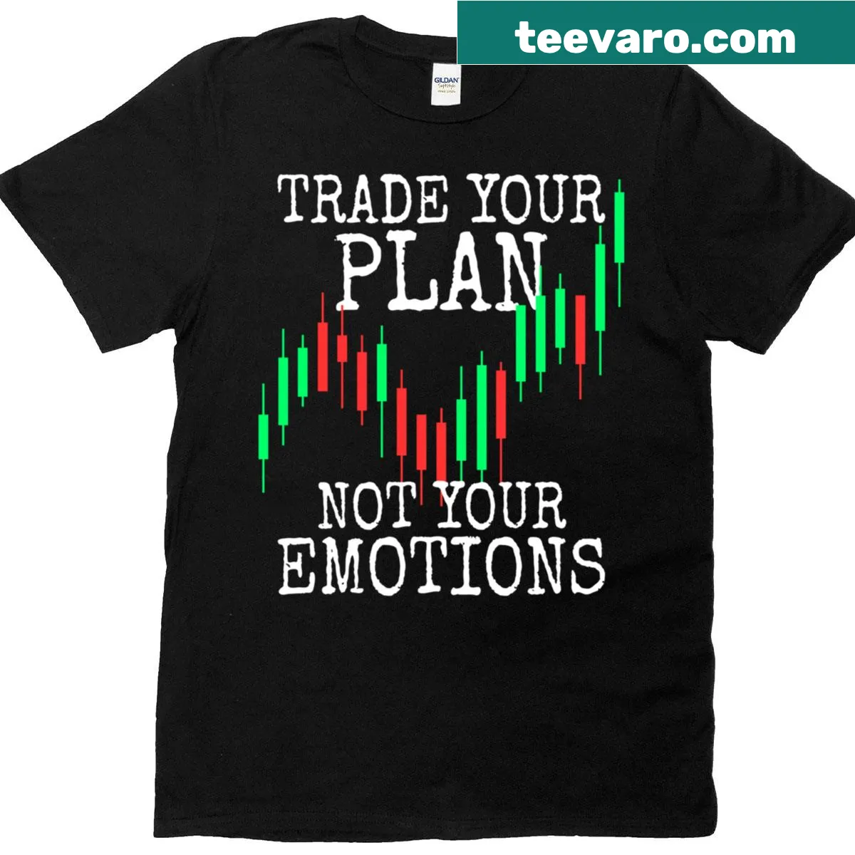 Playful trading message design on a casual tee — on a men's t-shirt