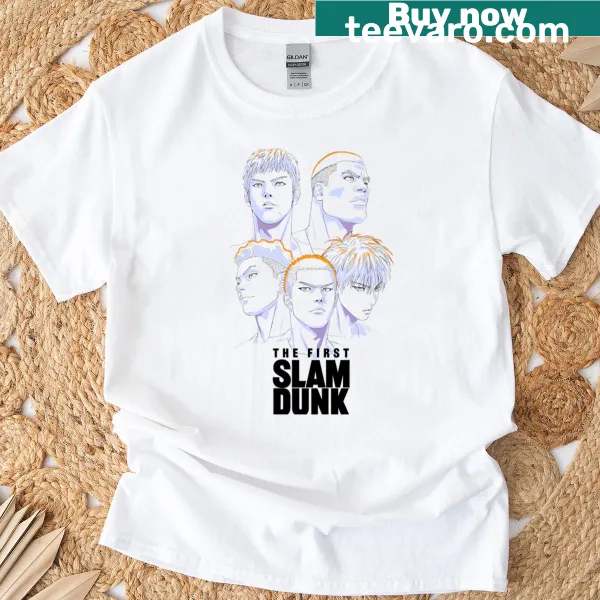 Vintage basketball-themed T-shirt with manga-style graphics