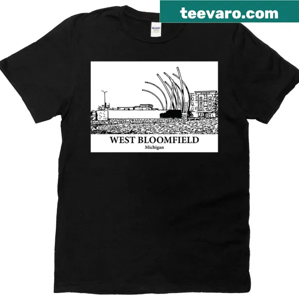 T-shirt featuring a graphic celebrating West Bloomfield, Michigan