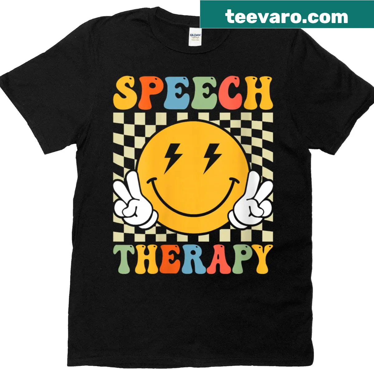 Retro speech language pathologist t-shirt for speech therapists — on a men's t-shirt