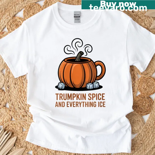 Humorous T-shirt featuring a pumpkin and fun autumn phrase for women