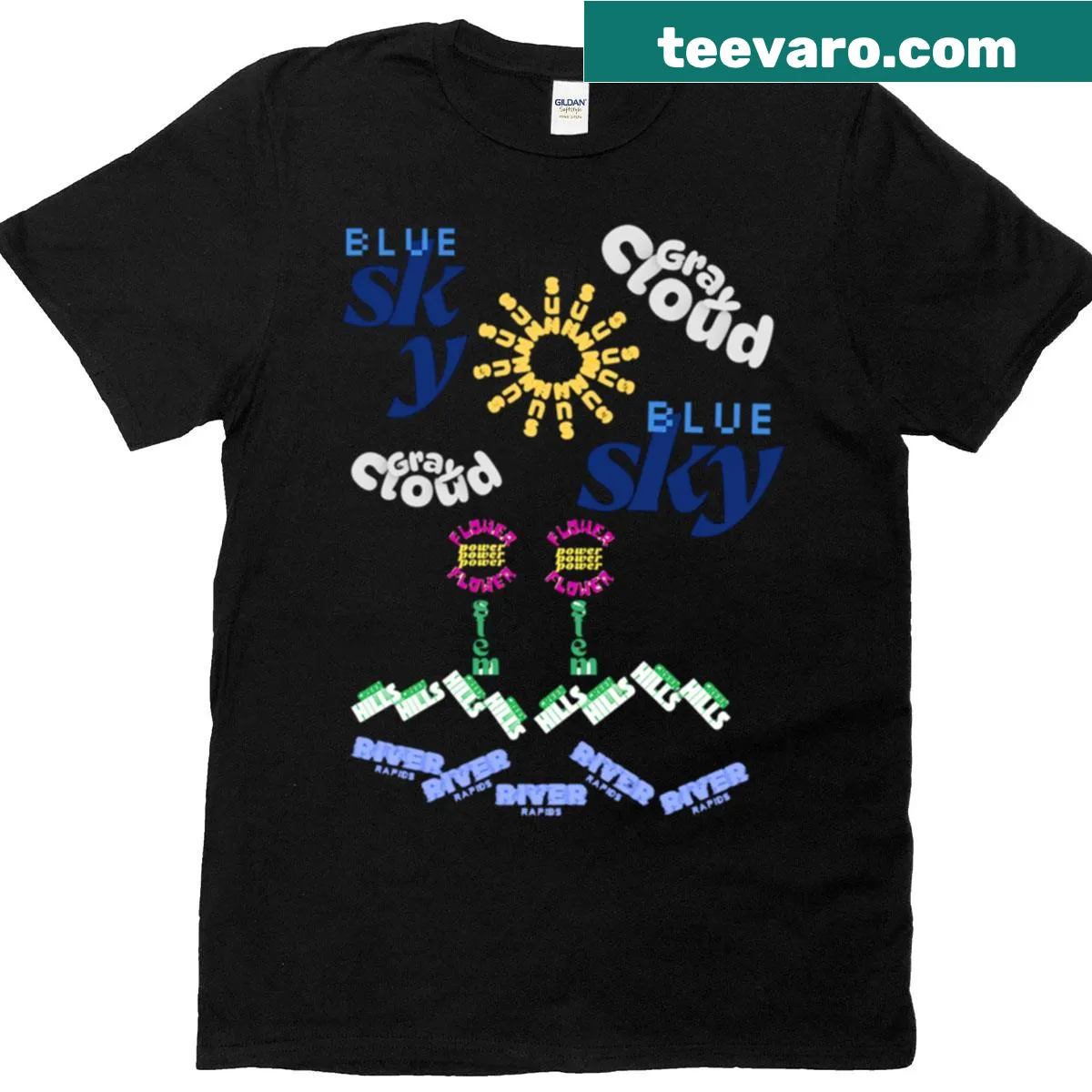 Nature-themed t-shirt with the phrase 'Word Up' — on a men's t-shirt