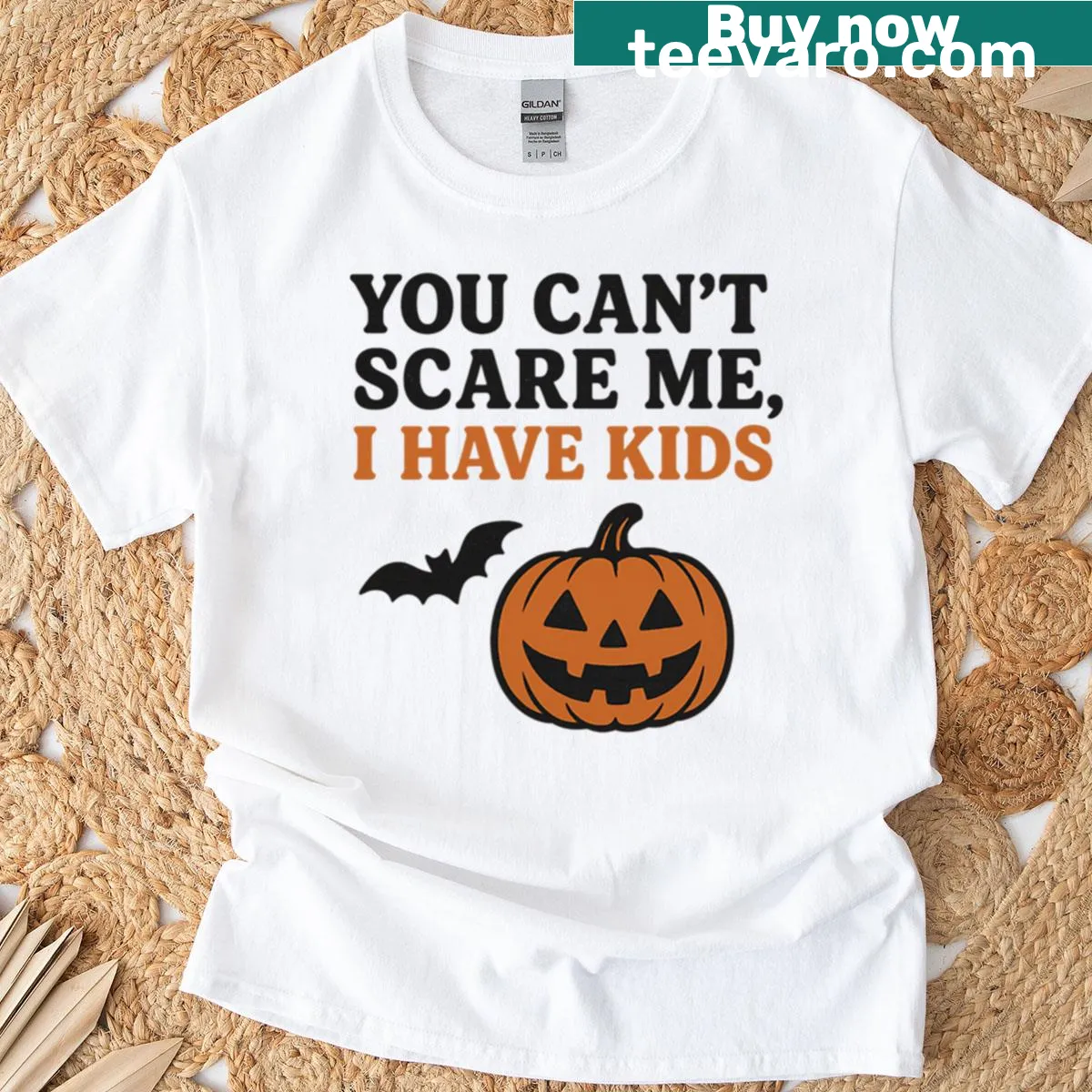 Halloween-themed shirt with humorous parenting slogan — on a men's t-shirt